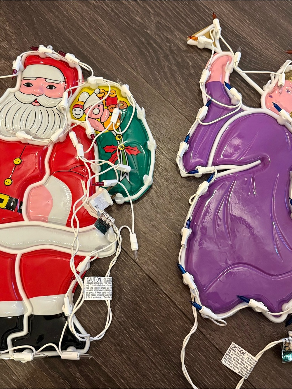 Vintage Light Up Christmas Window Decoration Santa Claus Retro Molded Plastic